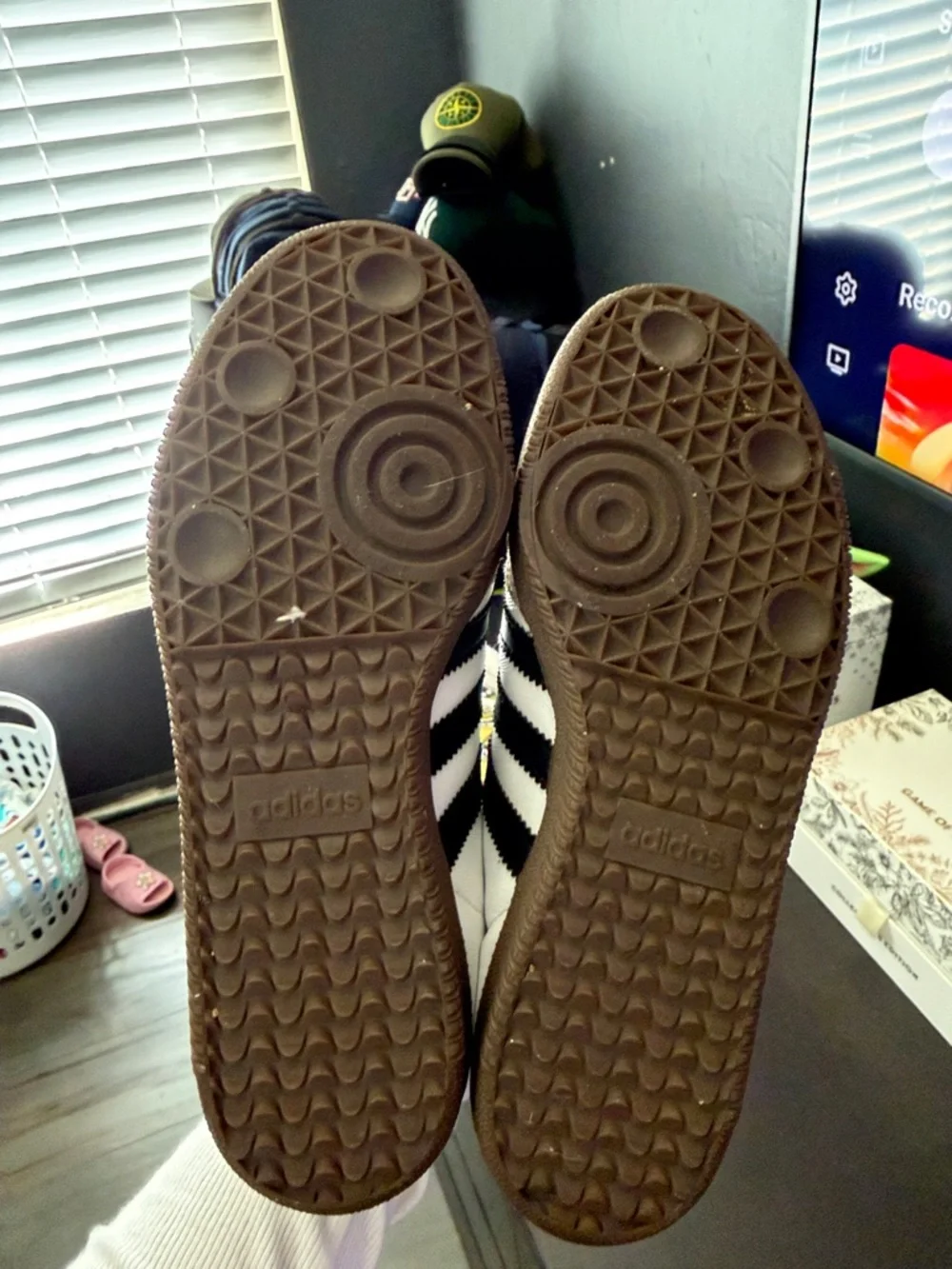 adidas White & Black Samba Leather Sneakers - Picture 5 of 6